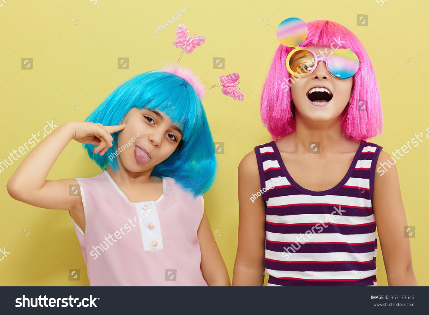 children's holiday.two little girls.funny kid friendship