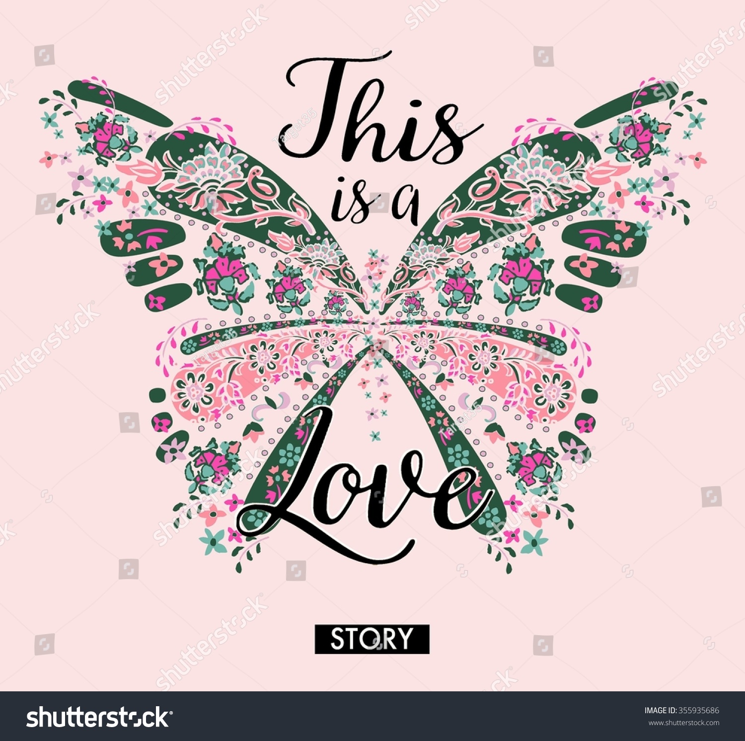 chic butterfly graphic for t-shirt