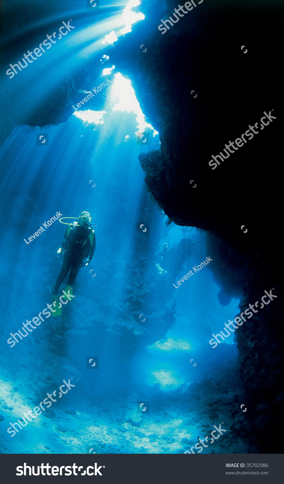 Diver and sunlight