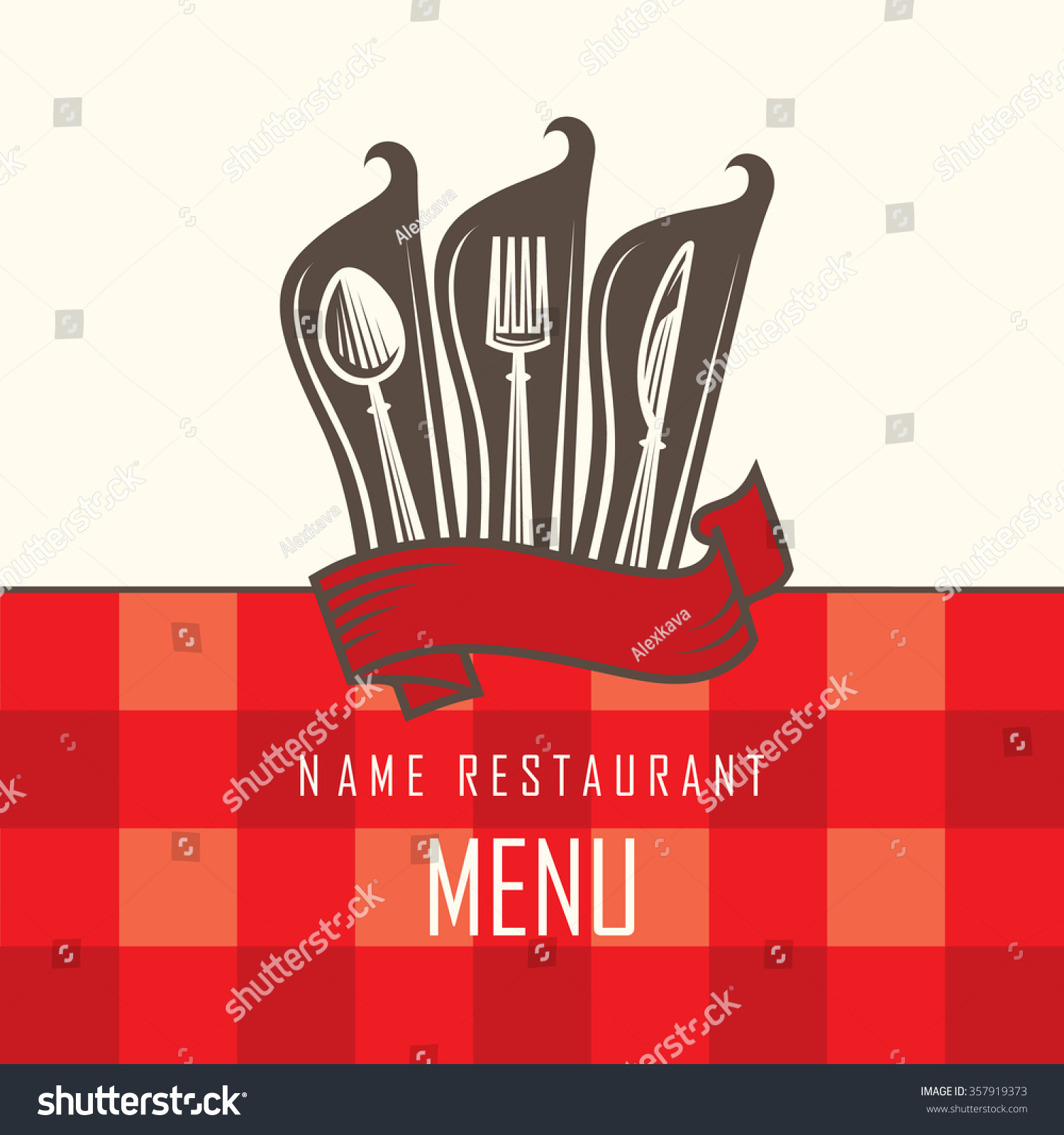 restaurant menu design with knife  spoon and fork
