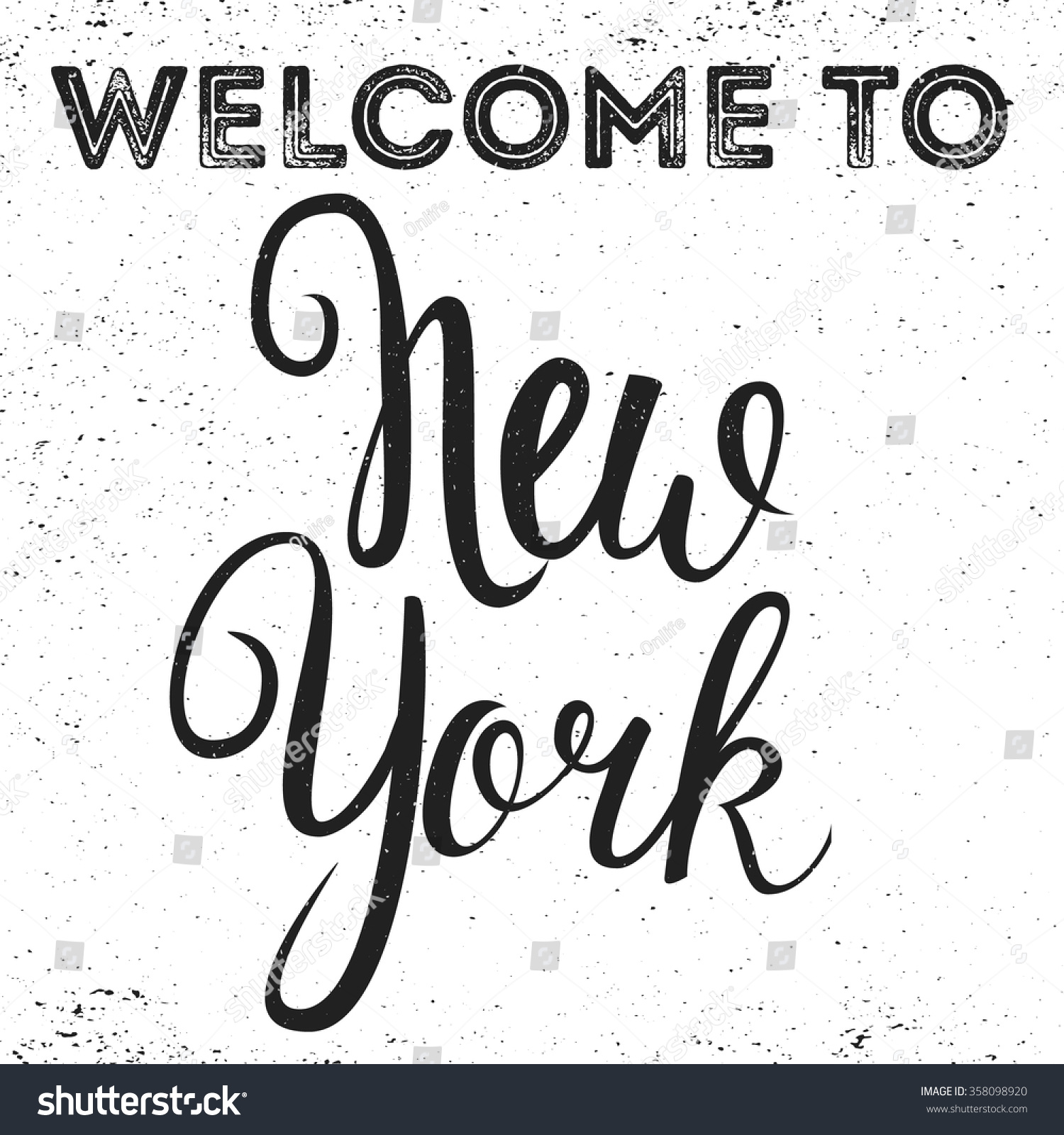 Vintage Hand lettered textured New York state of mind t shirt apparel ...