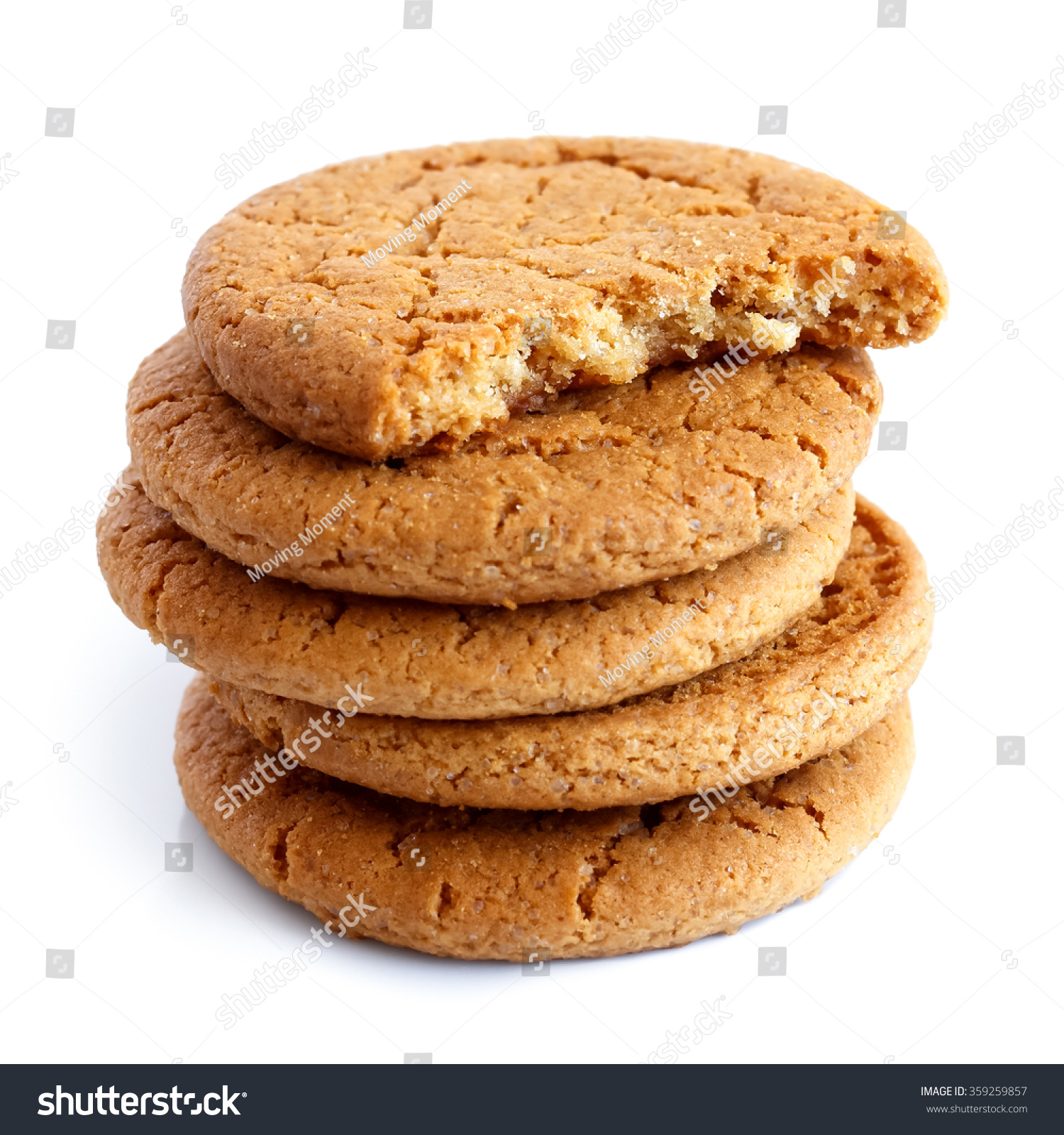 stack of ginger biscuits with half biscuit on top