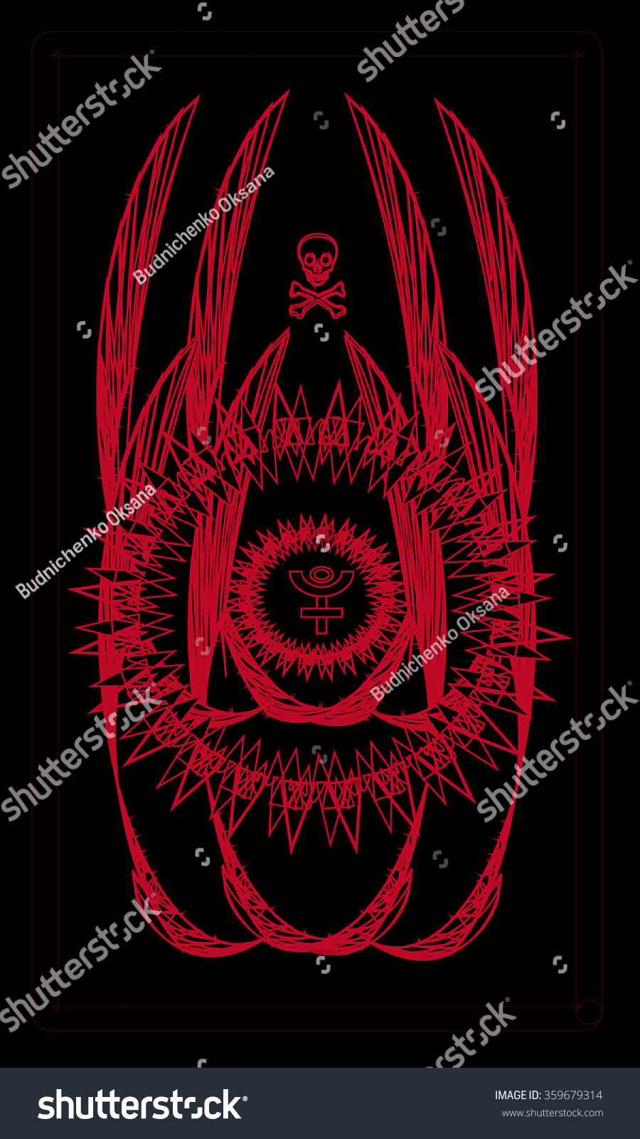 Tarot cards - back design  Death  afterworld energy