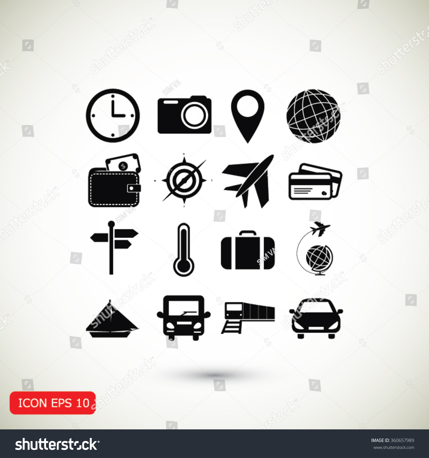 Travel icons set