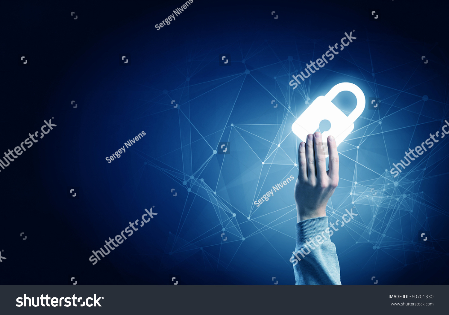 Digital safety blue concept