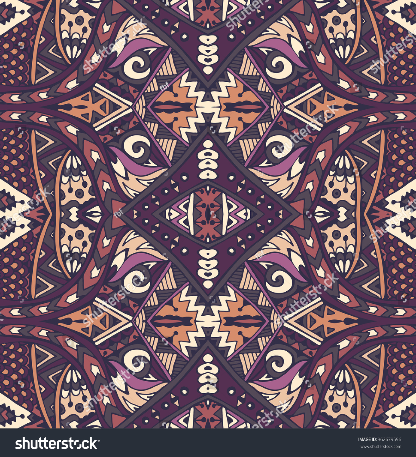 Tribal ethnic seamless vector pattern ornamental. Geometric print