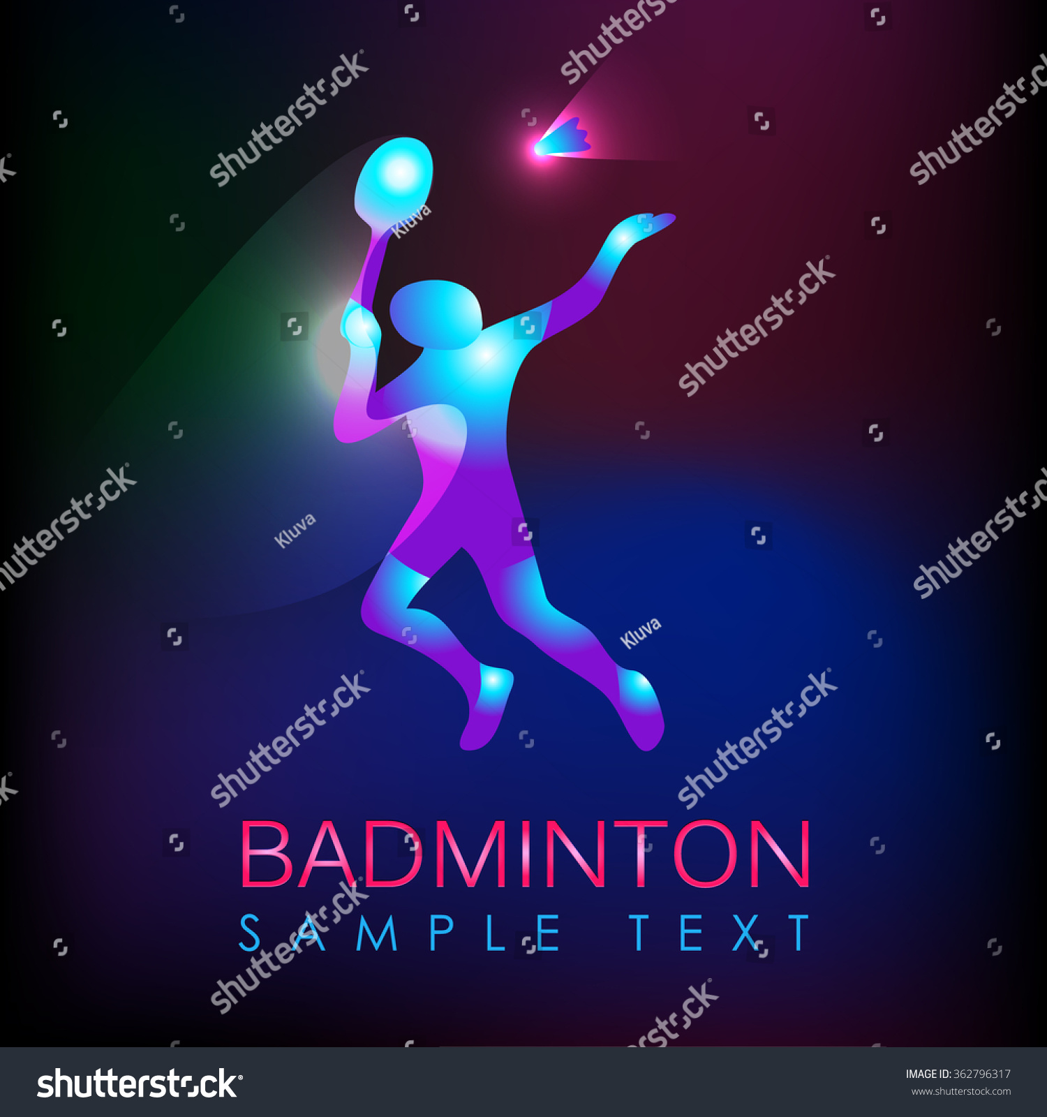 Badminton logo. Logo for the game in badminton sports. Abstract professional badminton player. Silhouette of a badminton player  vector illustration