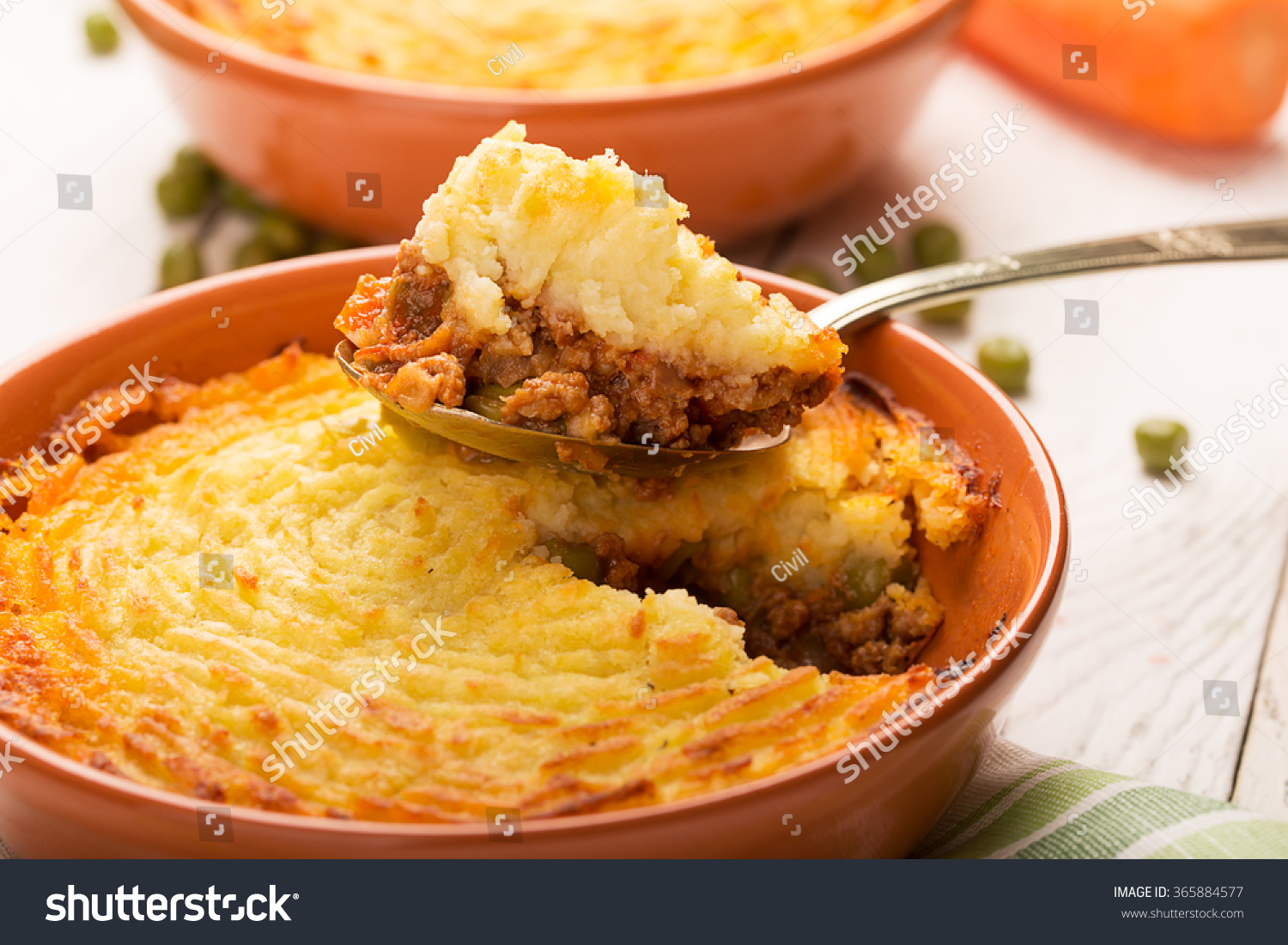 Shepherd's pie with potato  meat and vegetables