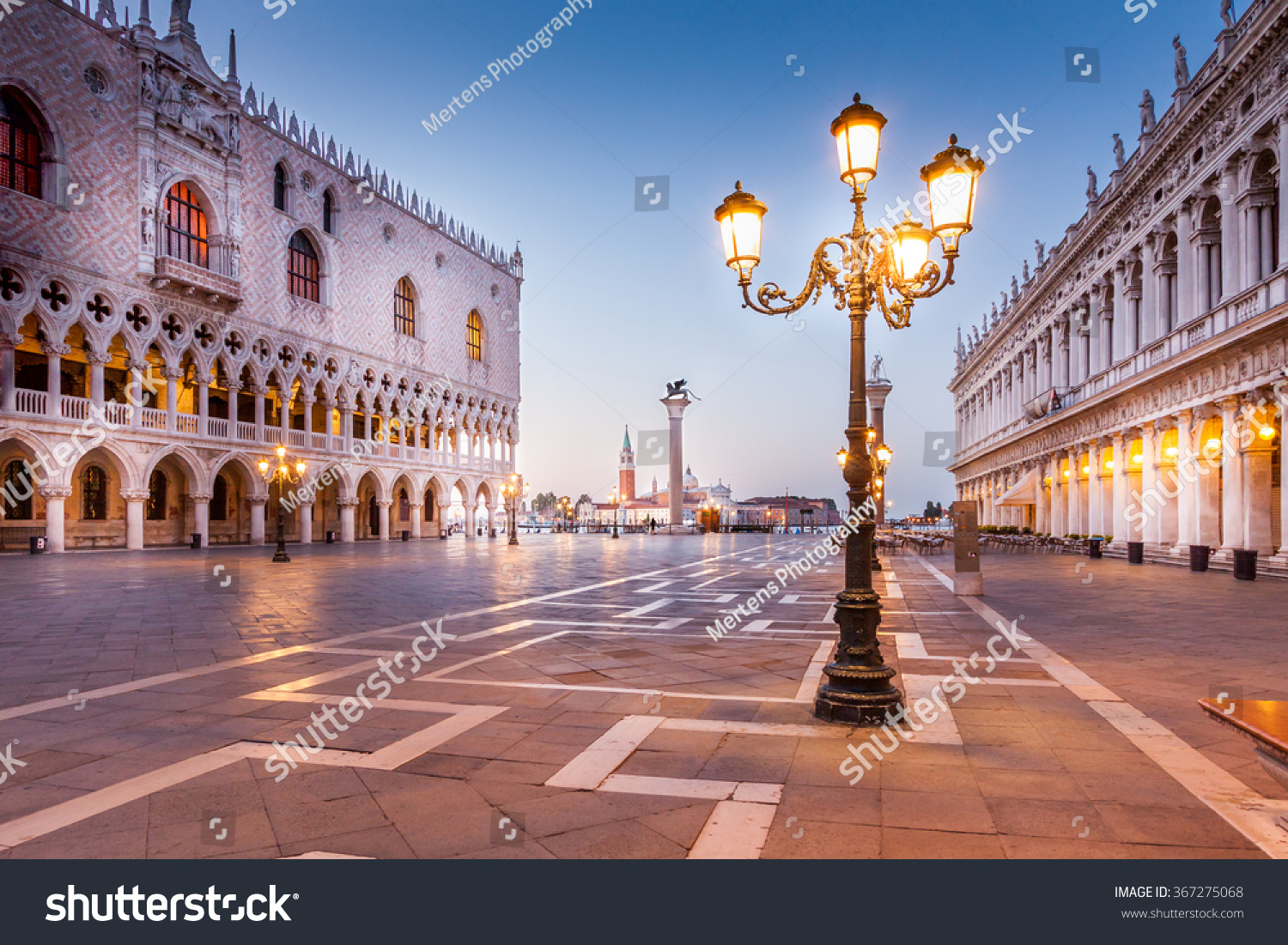 Piazza San Marco at sunrise in Venice  Italy