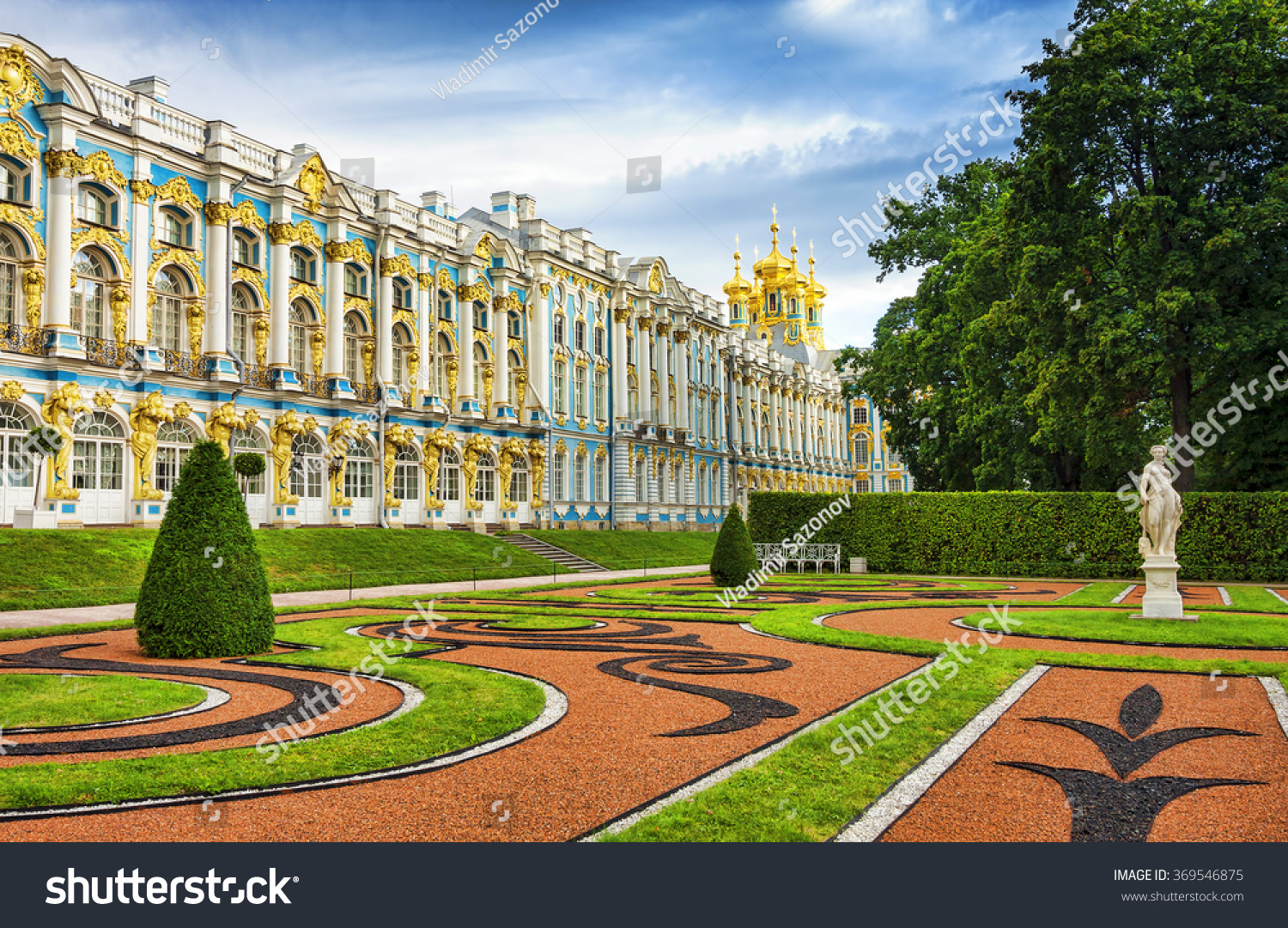 The Catherine Palace located in the town of Tsarskoye Selo (Pushkin) St. Petersburg Russia.