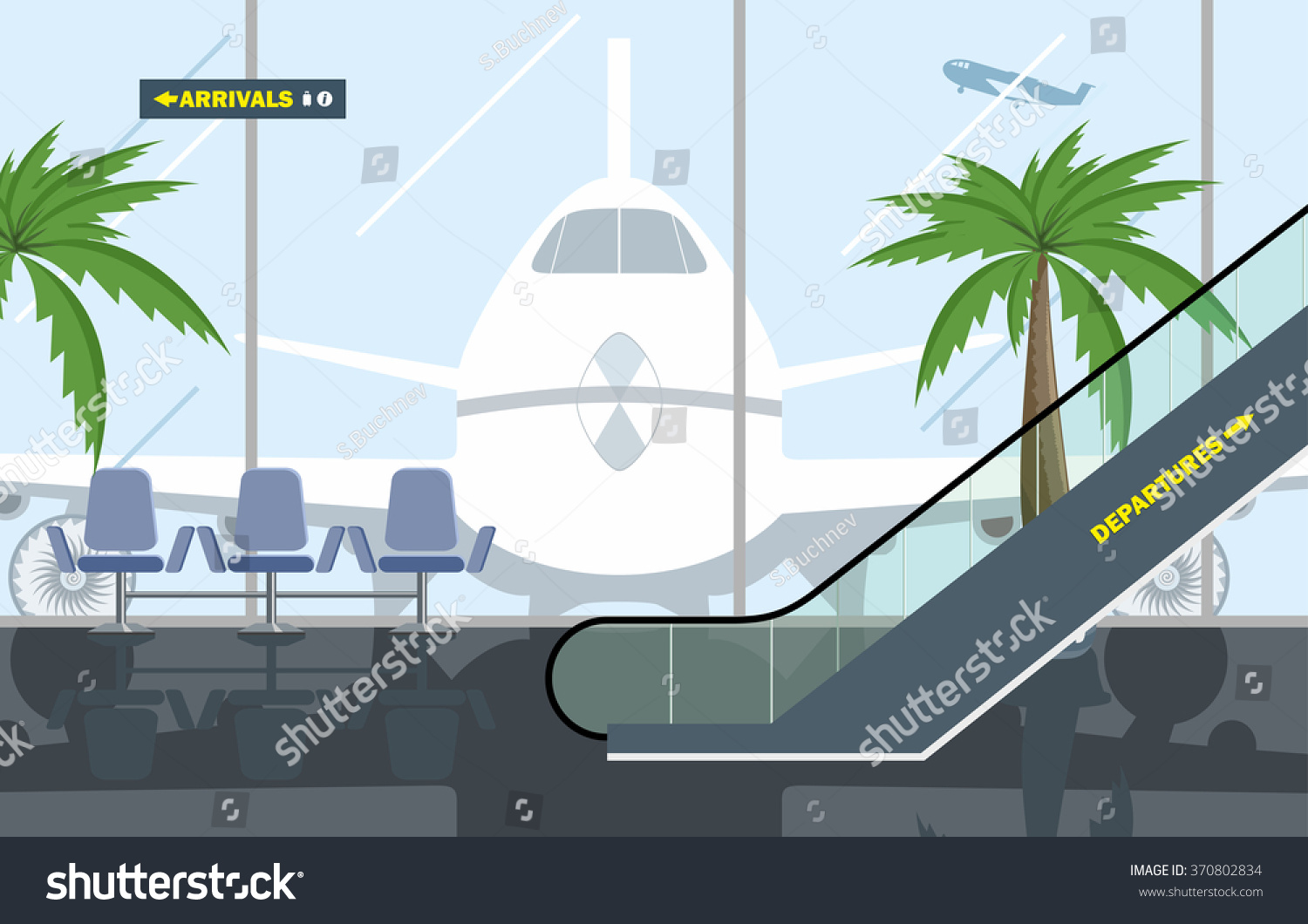 Vector illustration. Hall Airport