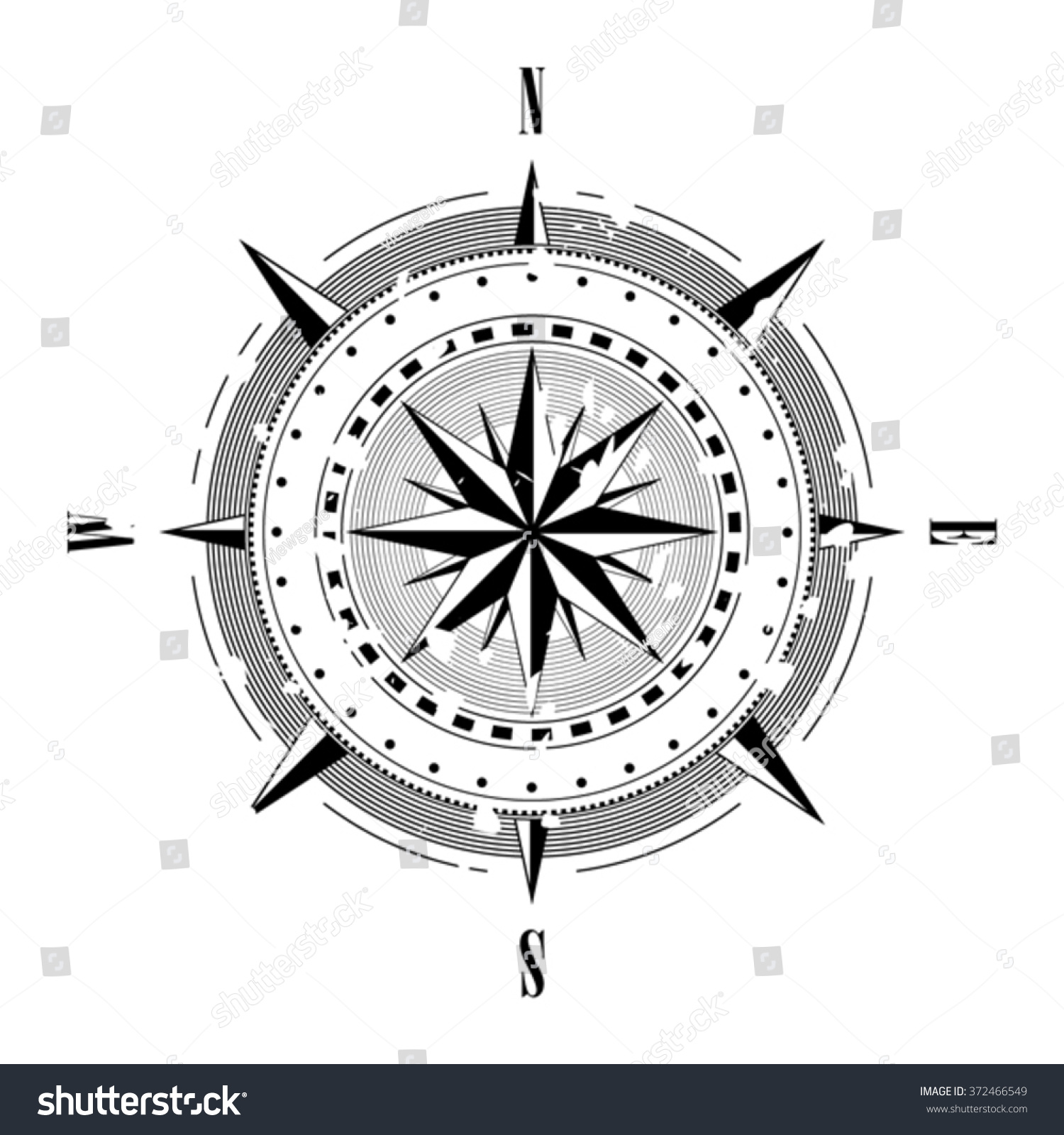 Compass navigation dial - highly detailed grunge vector illustration_站酷 ...