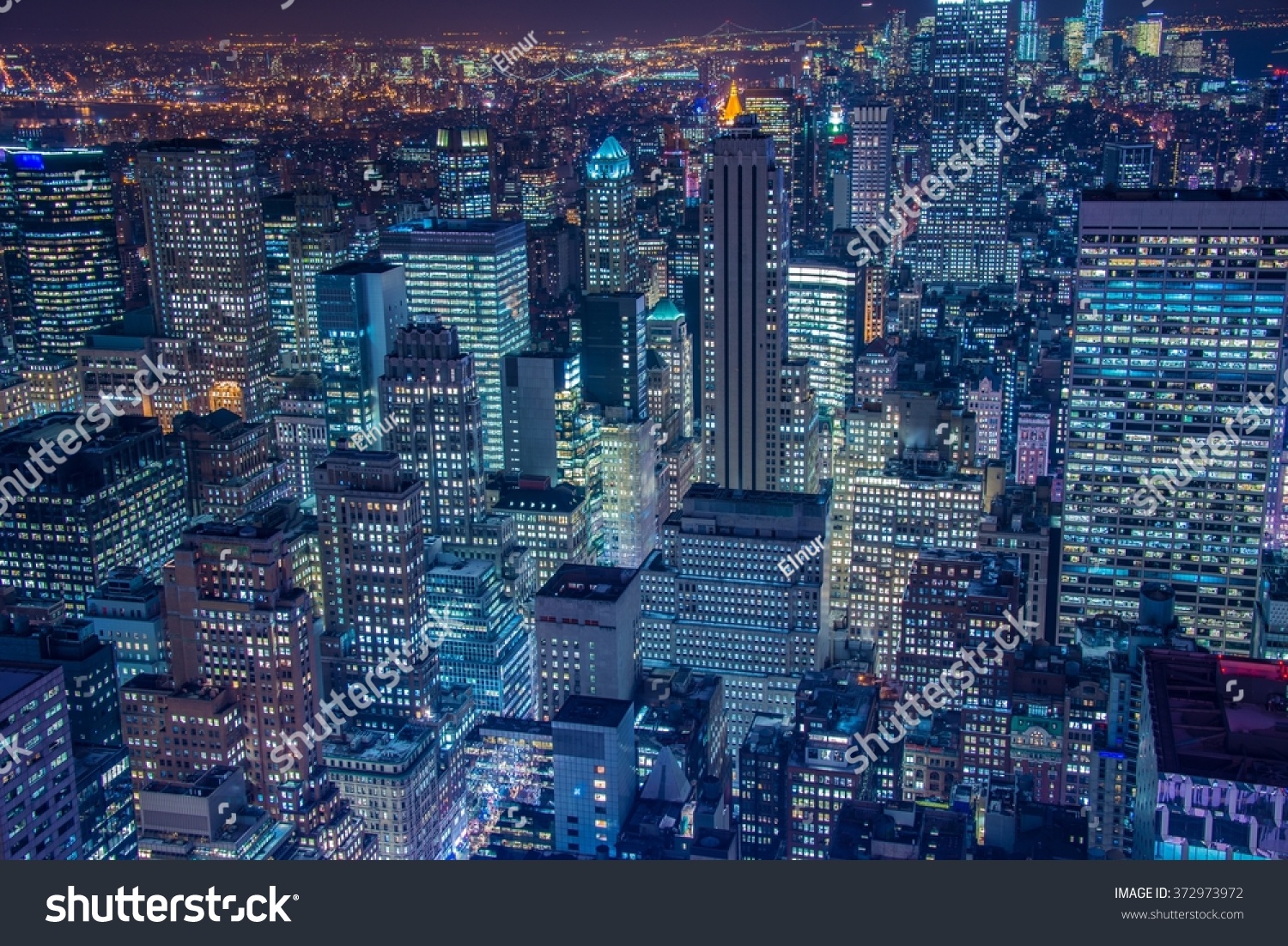 Famous skyscrapers of New York at night