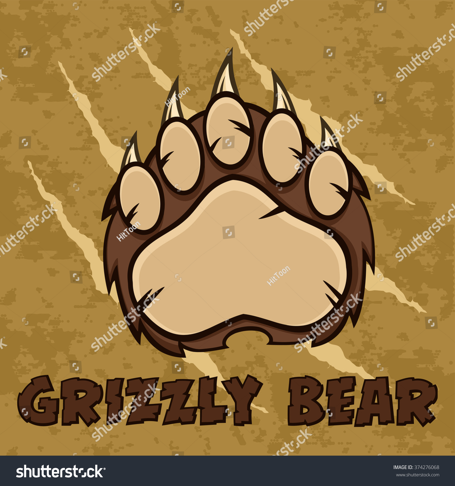 brown bear paw with claws