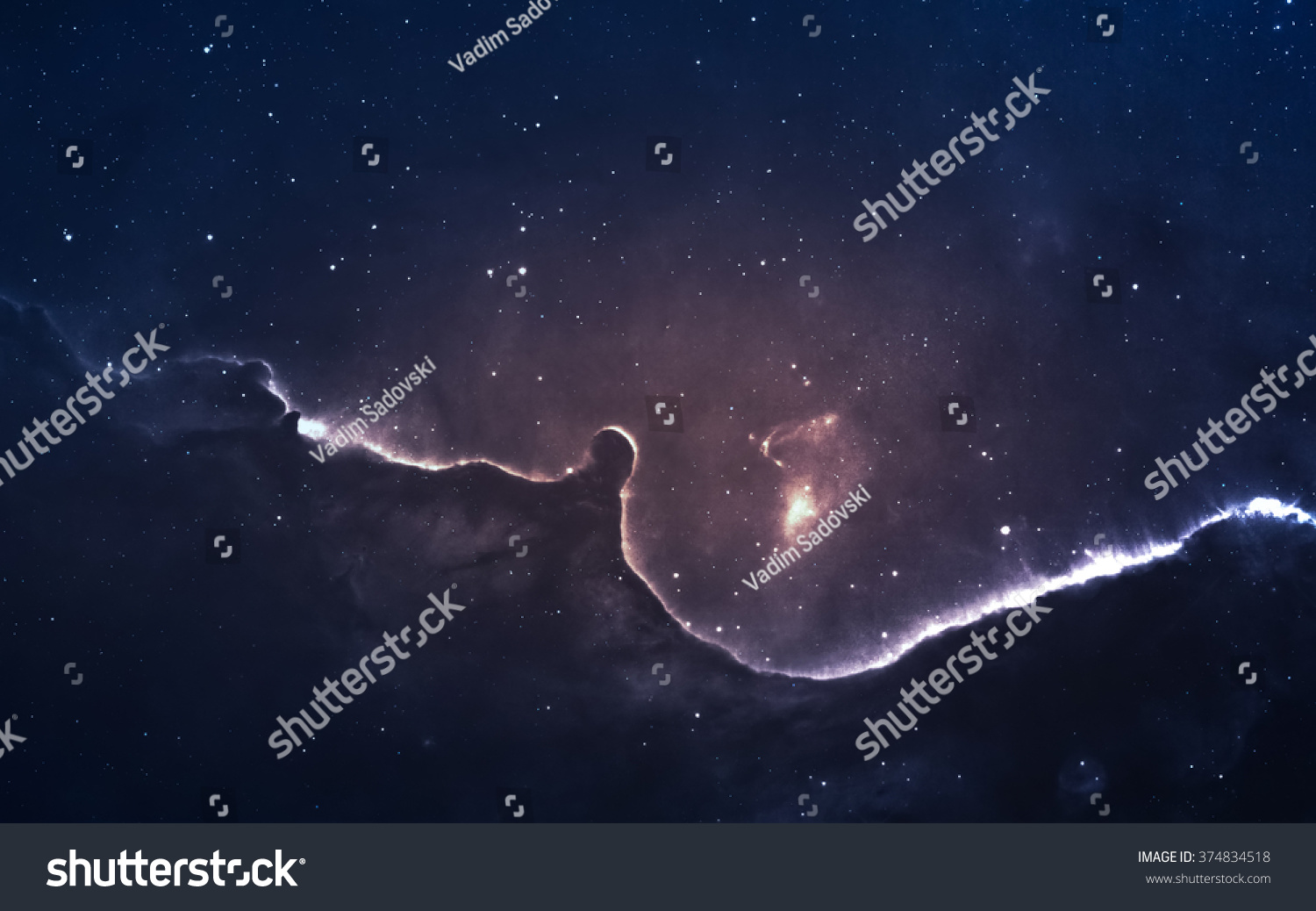 Nebula and stars in deep space glowing mysterious universe. Elements of this image furnished by NASA