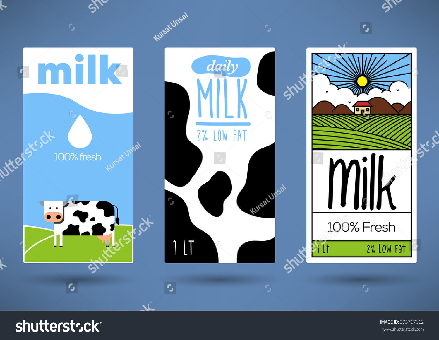 Trendy Vector Milk Label Template