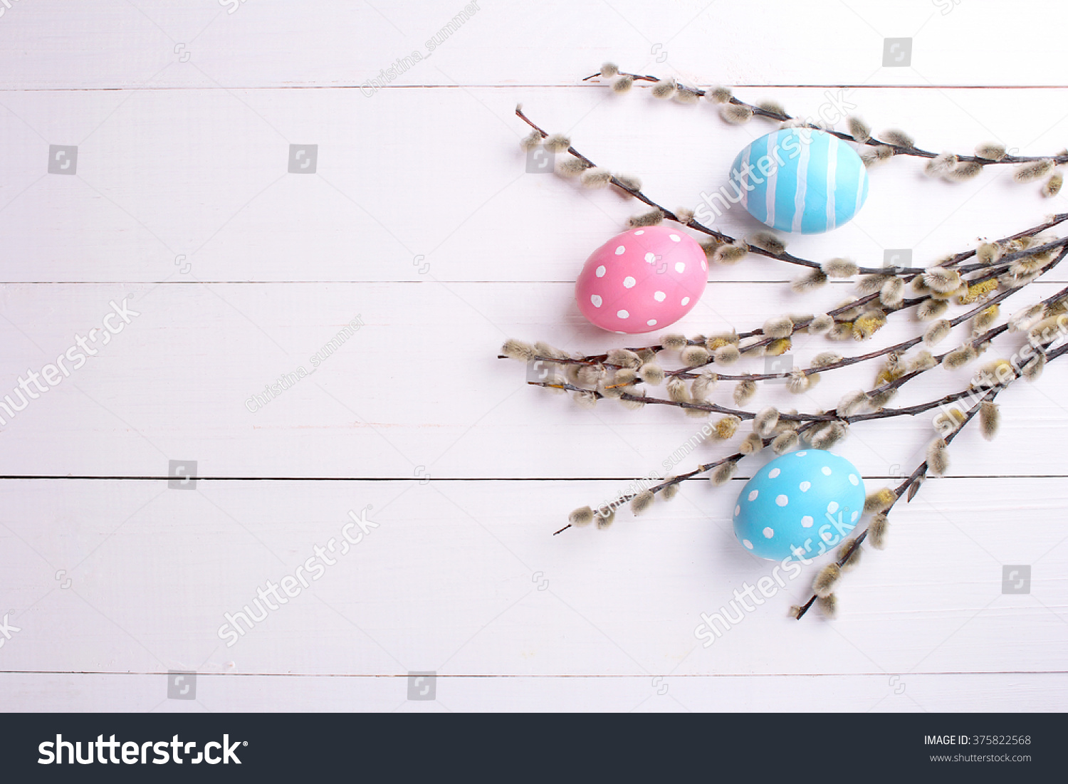 Easter. Easter eggs on a white background