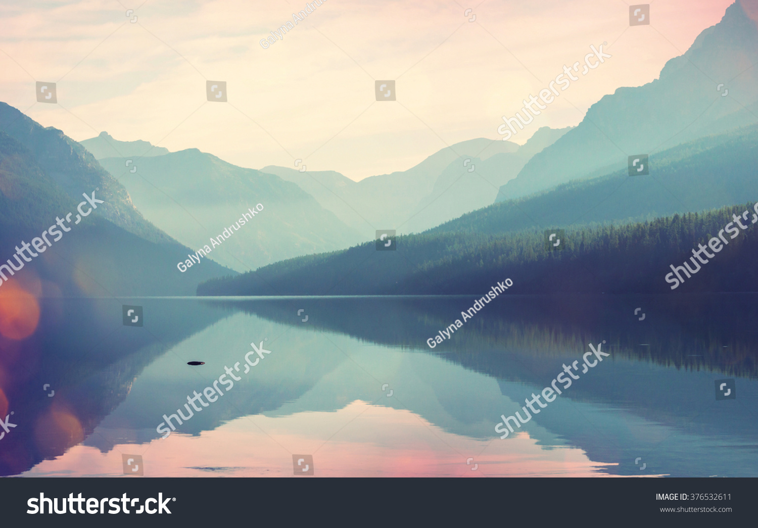 Glacier National Park  Montana  USA. Instagram filter.