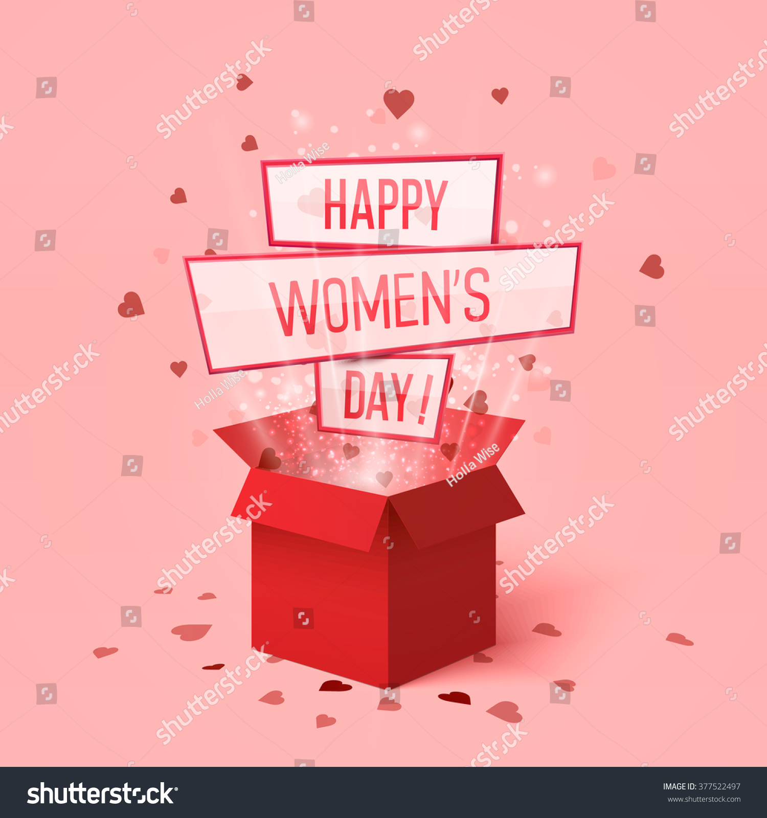 女性节快乐。 3月8日 礼品盒。从礼品盒中脱颖而出。妇女节礼物礼物与假日设计的飞舞之心。心脏爆炸。爱无所不在。爱情盒。国际日