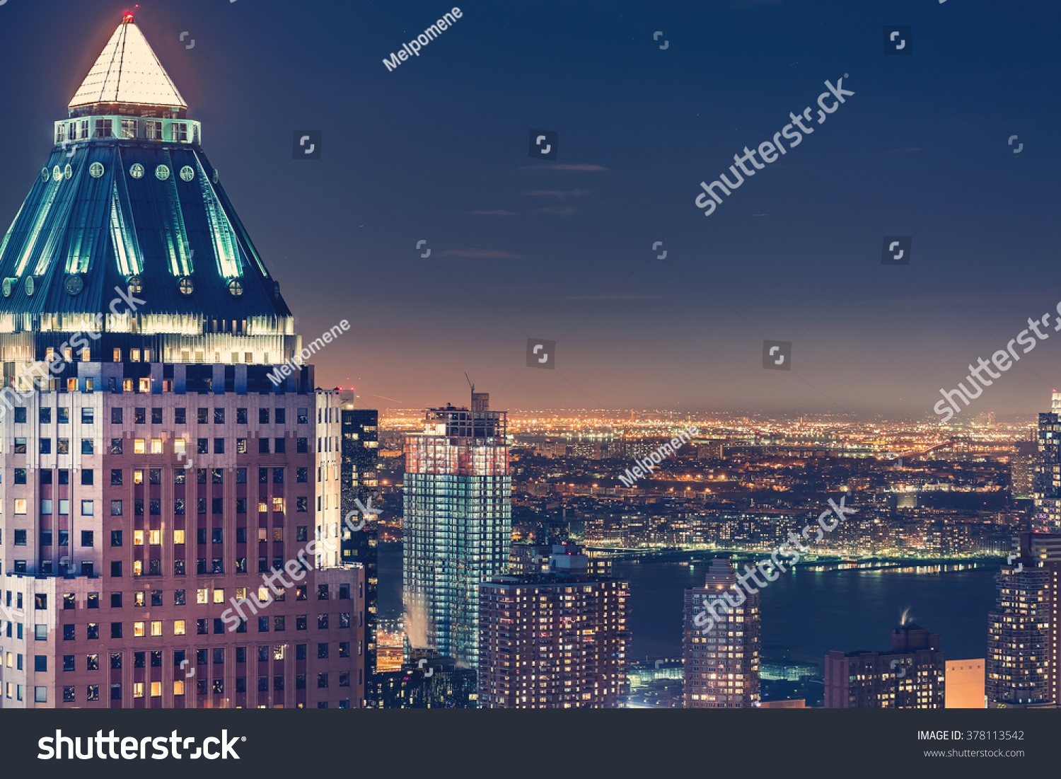 Midtown Manhattan New York skyline at night