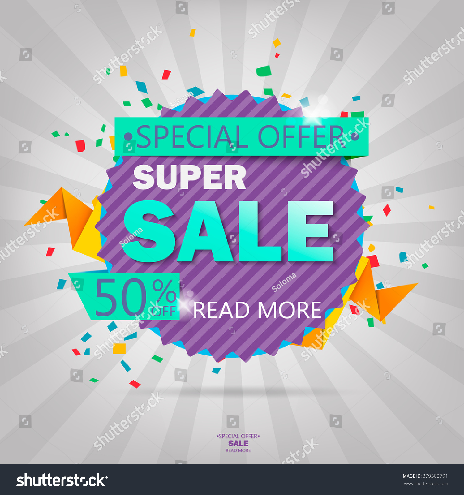 Super Sale poster  banner. Big sale  clearance. 50% off. Vector illustration.