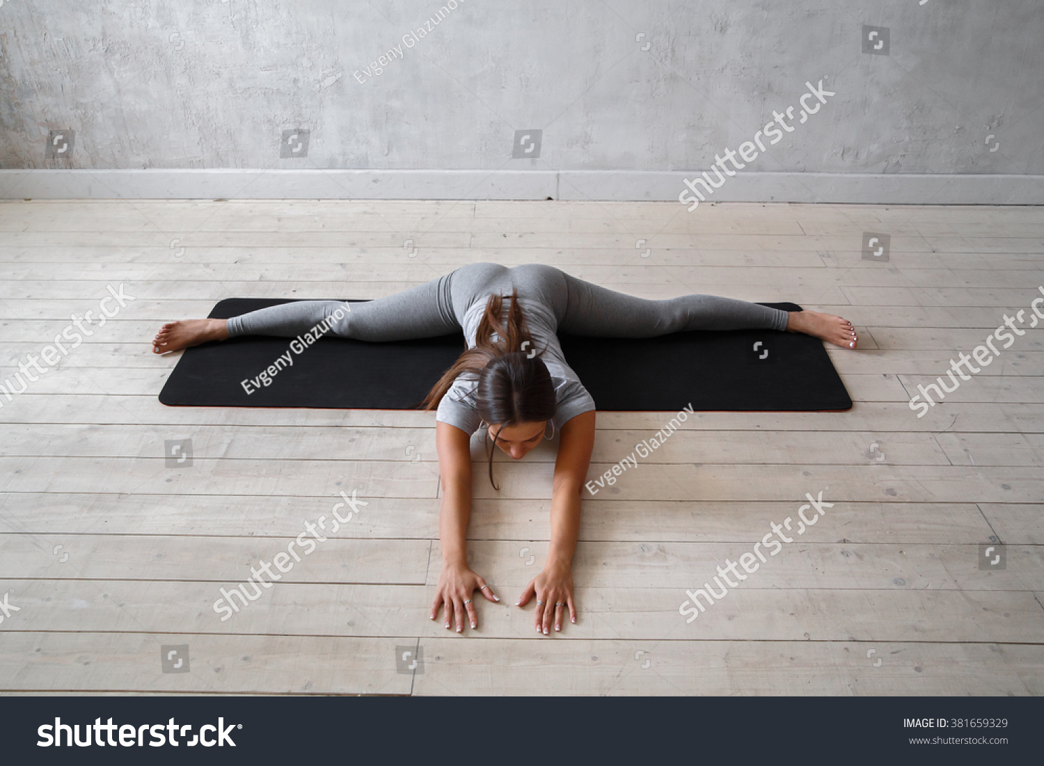 woman practicing advanced yoga. a series of yoga poses