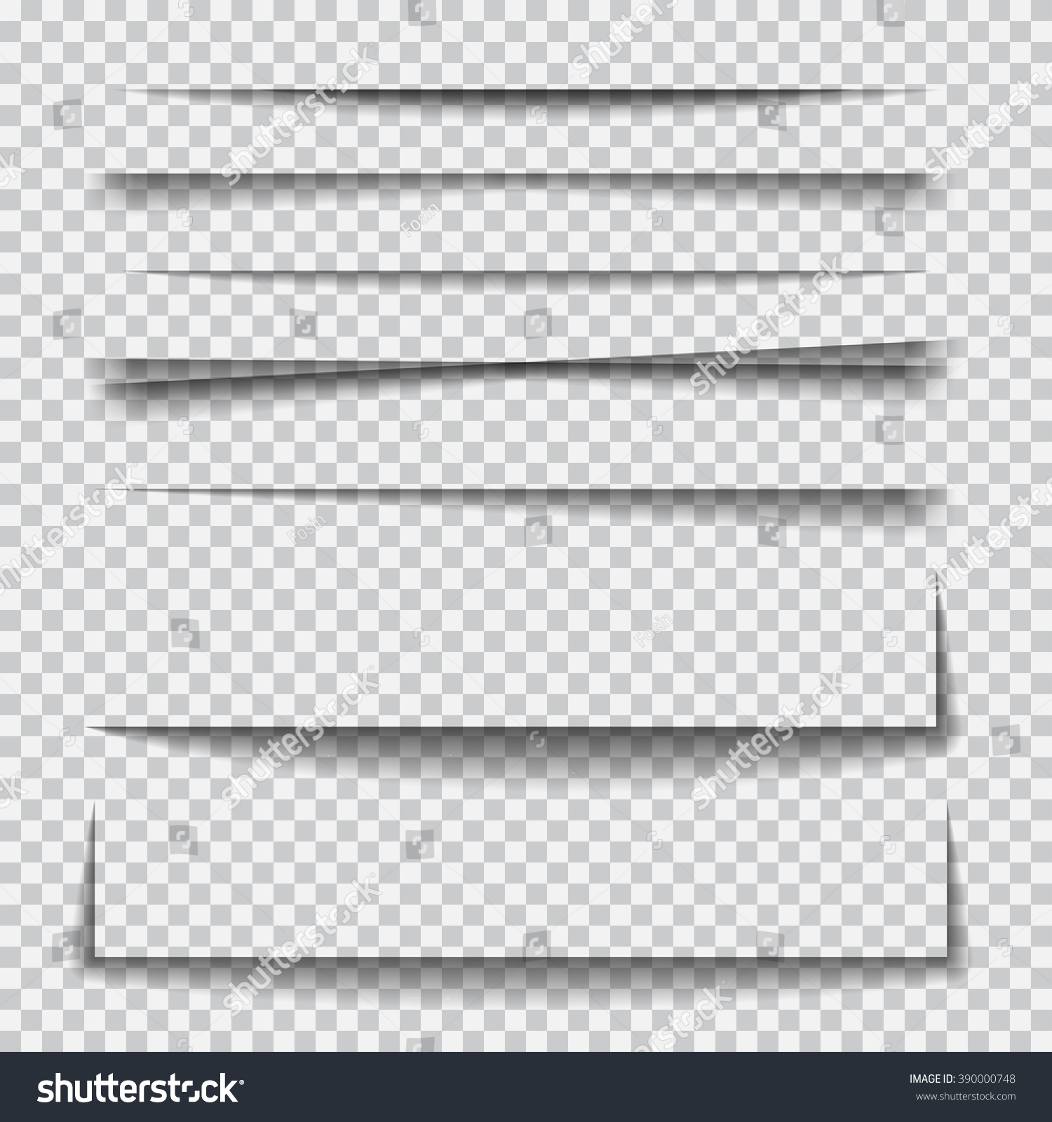 transparent realistic paper shadow effect set web banner