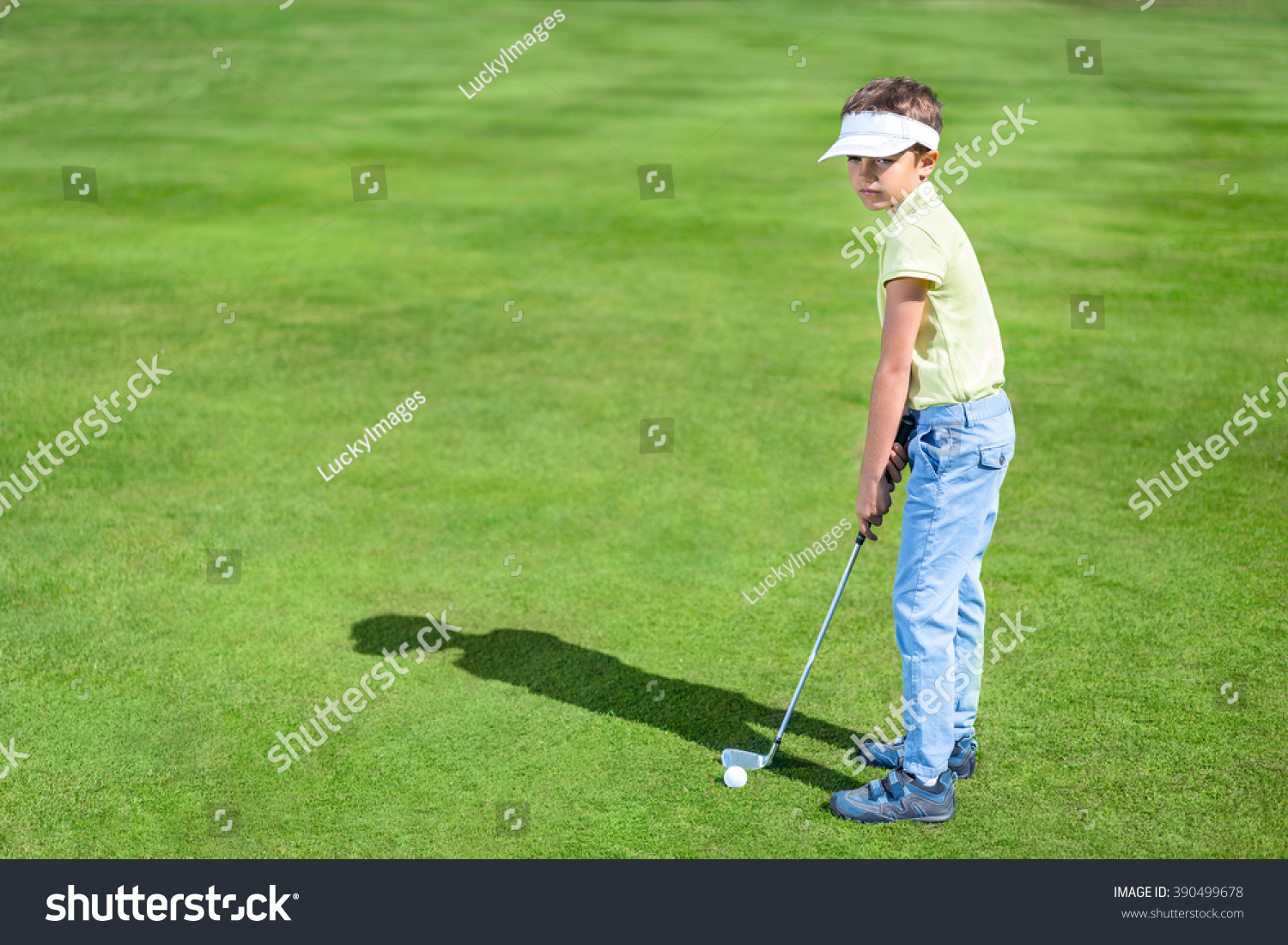 Child on golf course