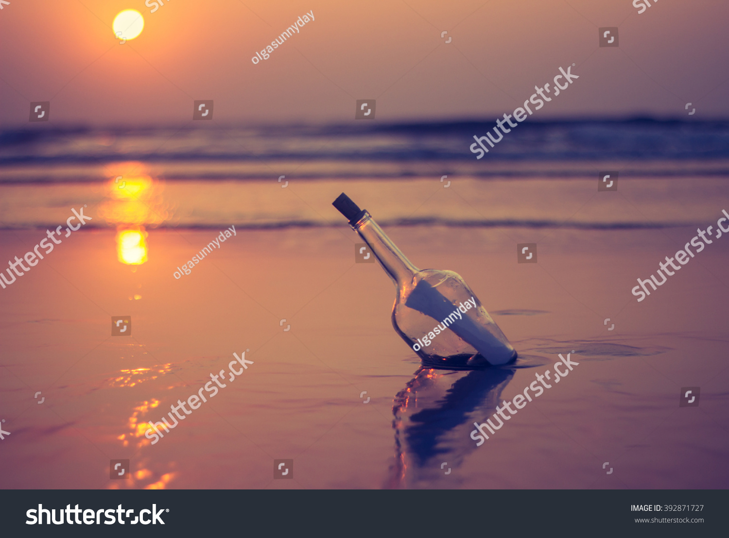 Bottle with a letter founded at the beach