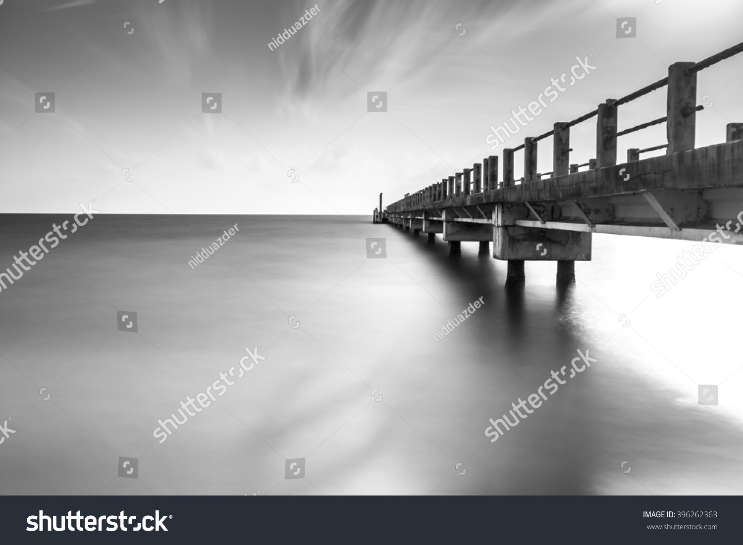 Long Exposure of a Jetty in Black and White