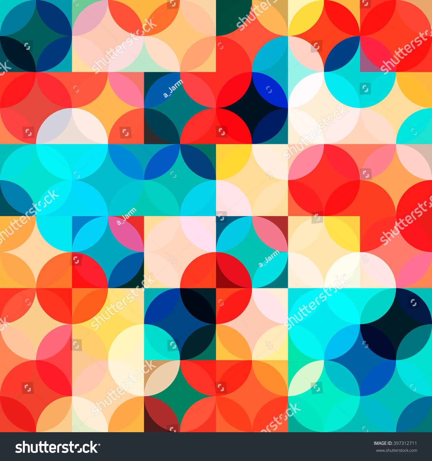 Seamless pattern with circles. Abstract background in bright colors. Vector illustration. A good choice for the background display  website  flyers  brochures and presentations in a modern style