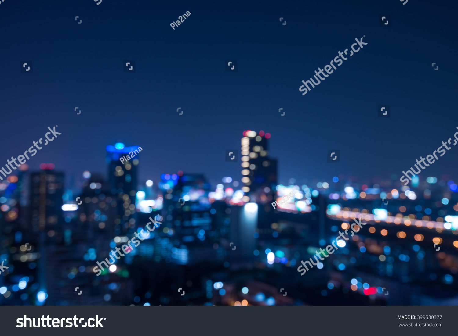 Abstract urban night light bokeh defocused background