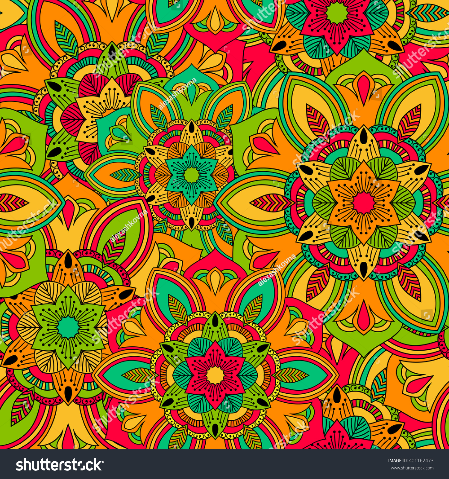 Seamless round ornament pattern. Floral mandala pattern