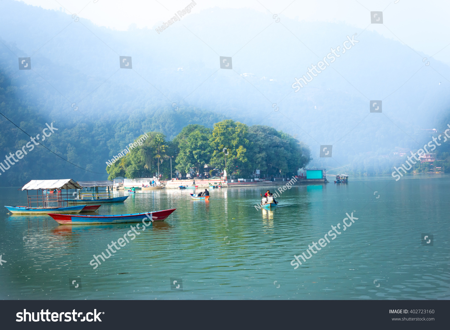 The Taal Barahi Temple is in the middle of the phewa lake in Pokhara Nepal