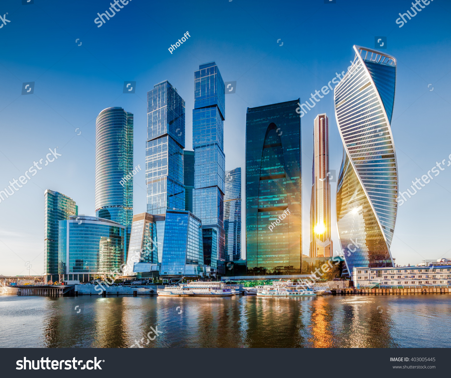 Moscow City - view of skyscrapers Moscow International Business Center.