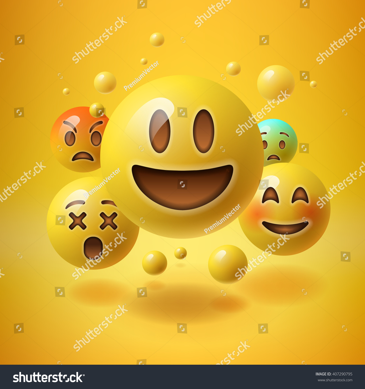 Concept for community people teamwork  yellow background with group of smiley emoticons  emoji  vector illustration.