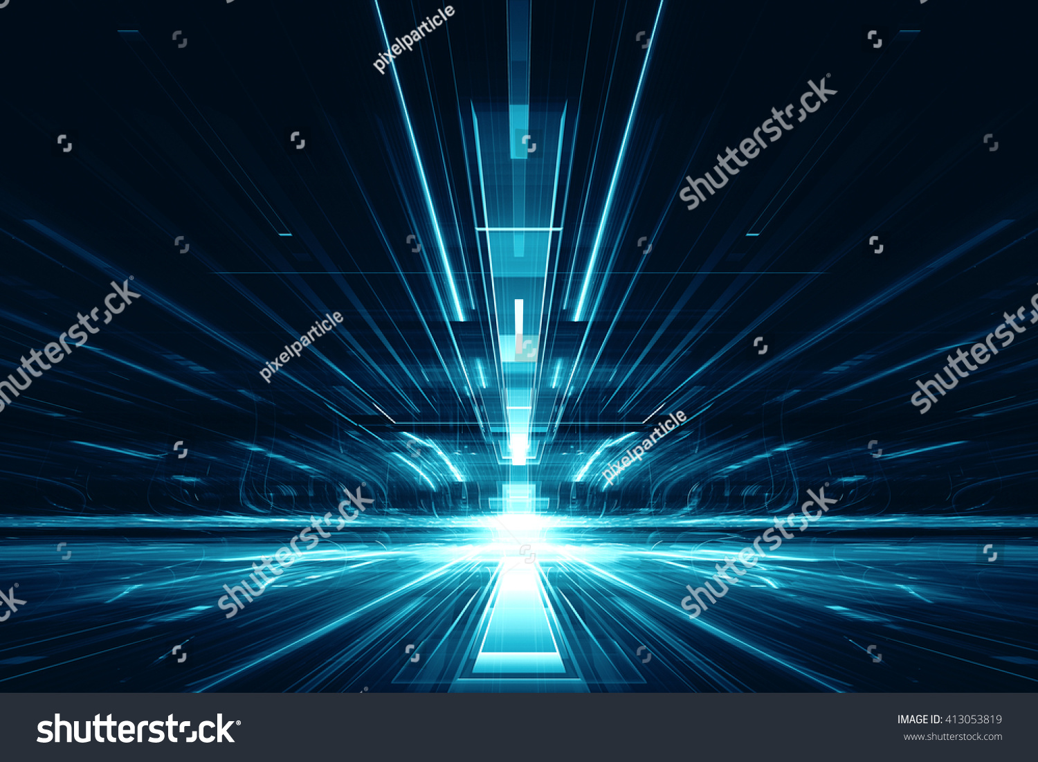 3d abstract lens flare space or time travel concept background