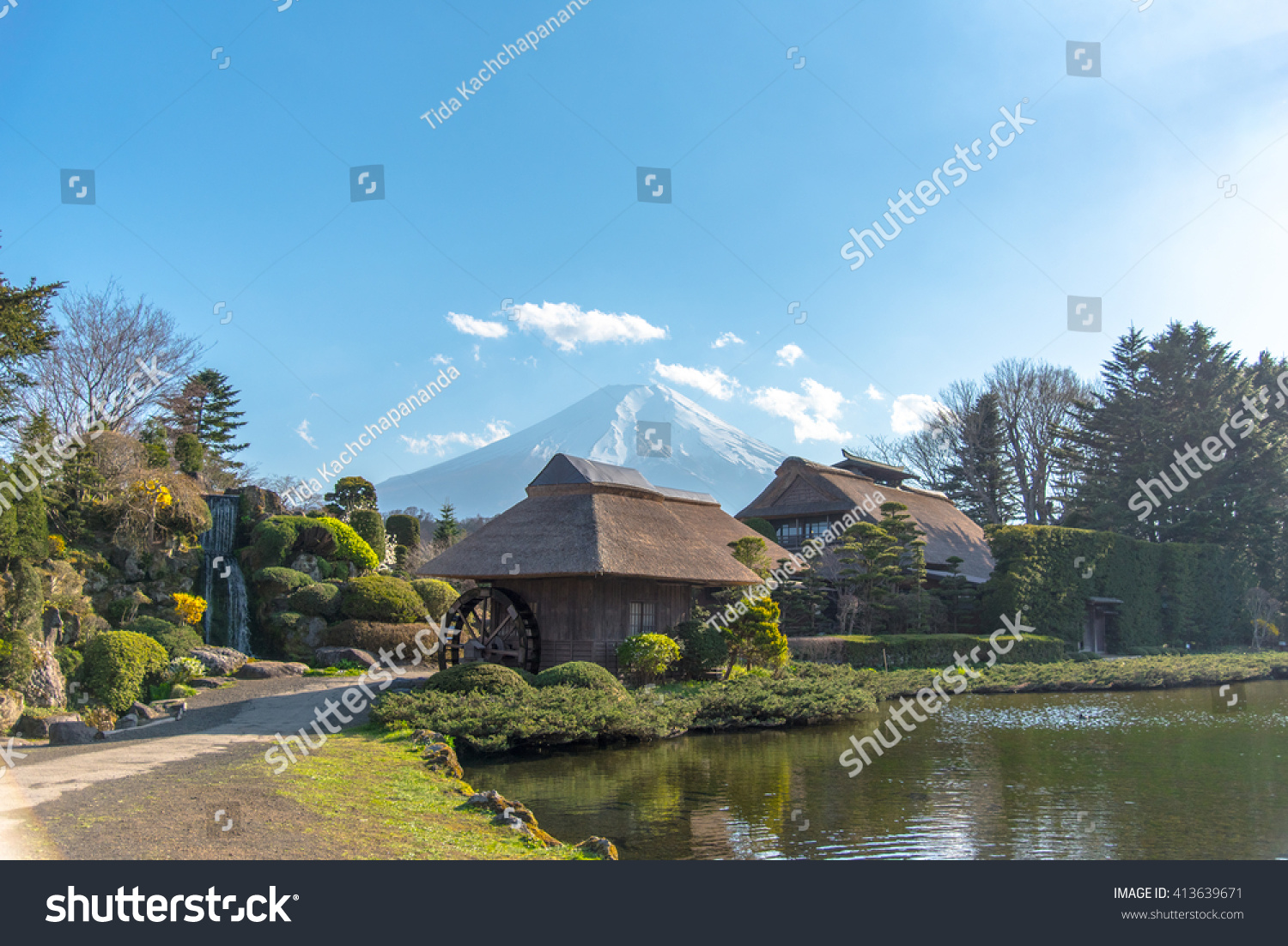 a small village in the Fuji Five Lake region at Oshino Hakkai