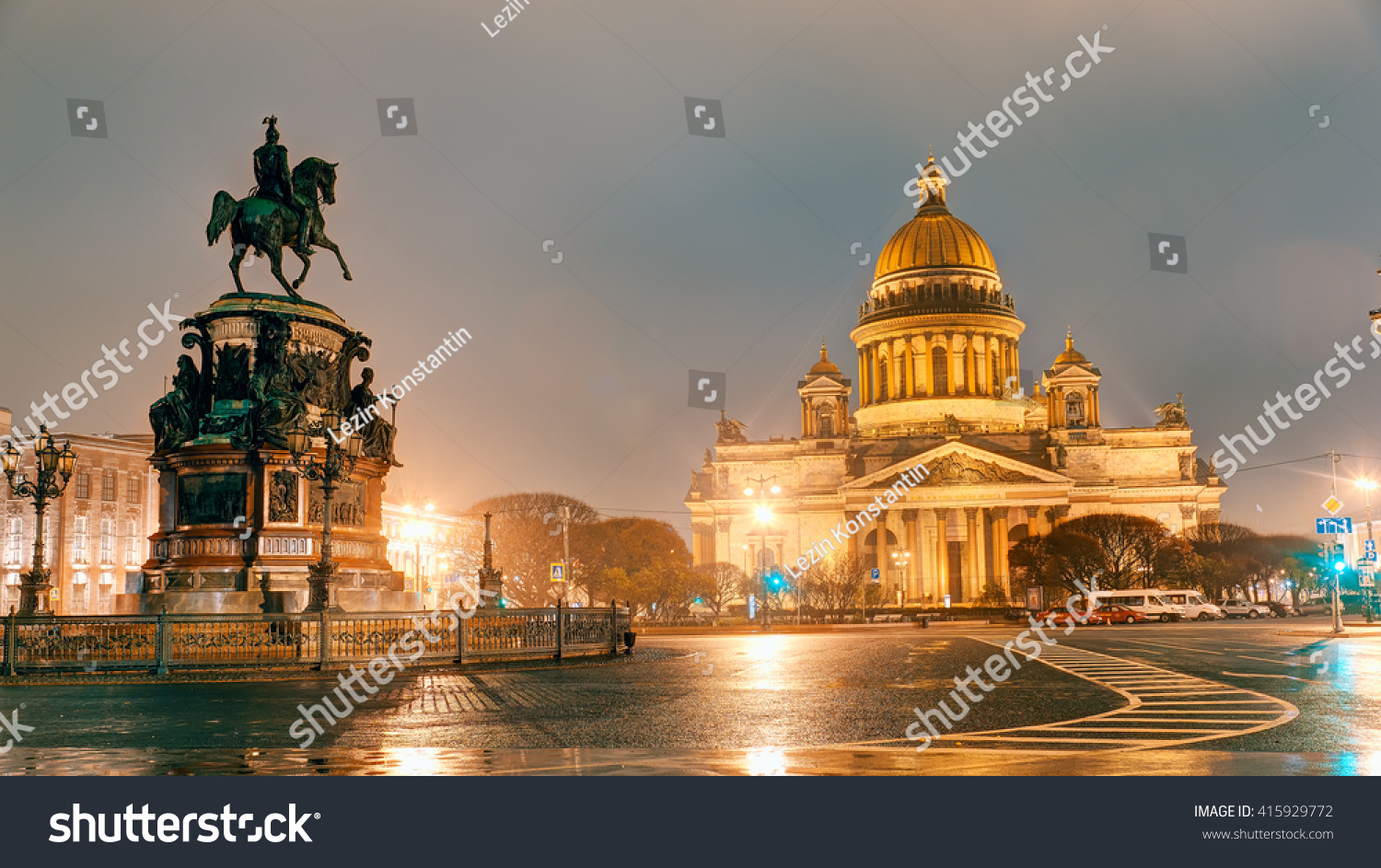 Saint Isaac's Cathedral. Night. St. Petersburg.