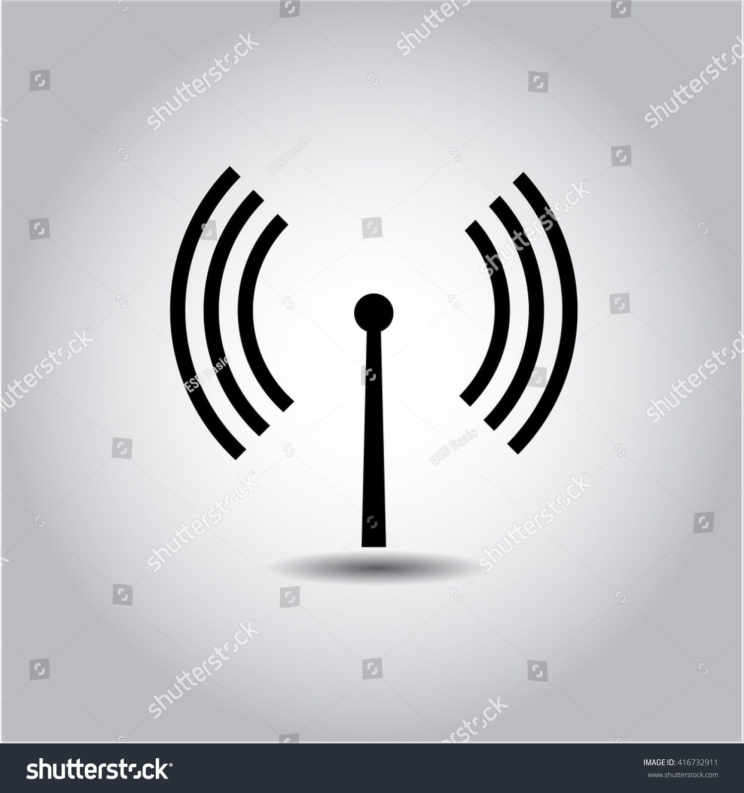 Antenna signal icon vector symbol flat eps jpg app