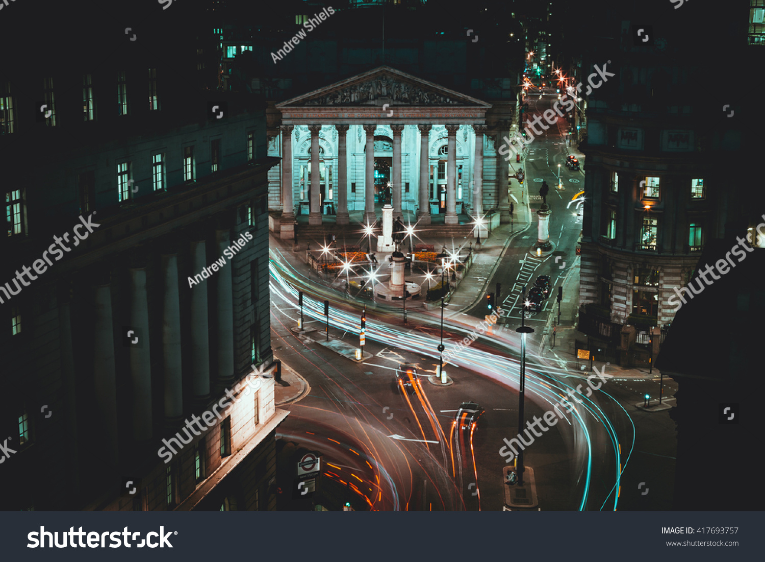 Long Exposure - Royal Stock Exchange - London -  Light Trails - City of London