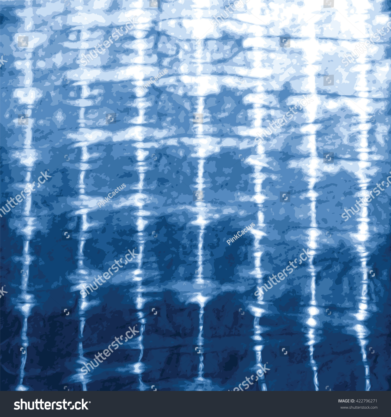 Indigo blue tie-dye vector design.