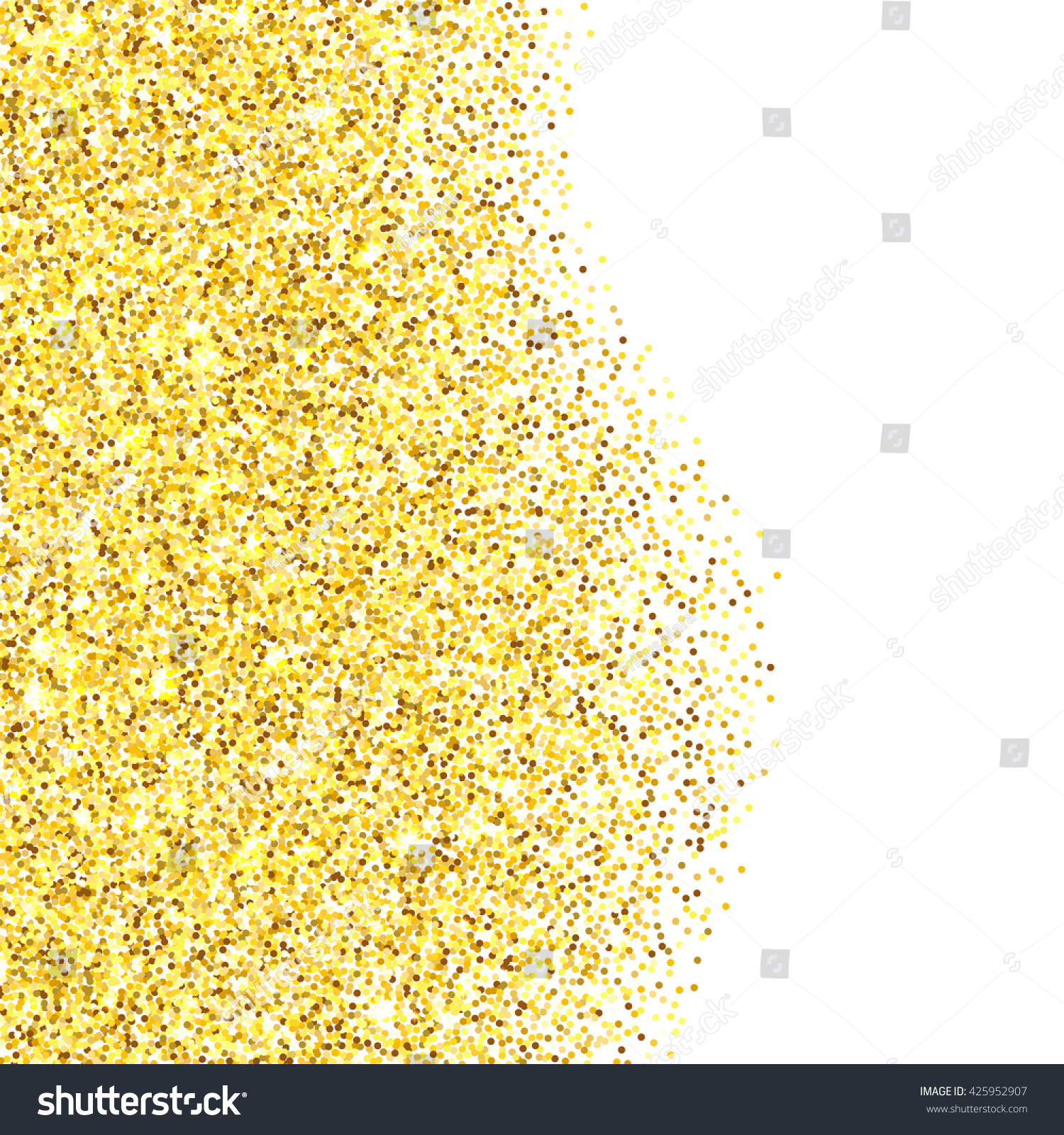 gold glitter texture border over white background