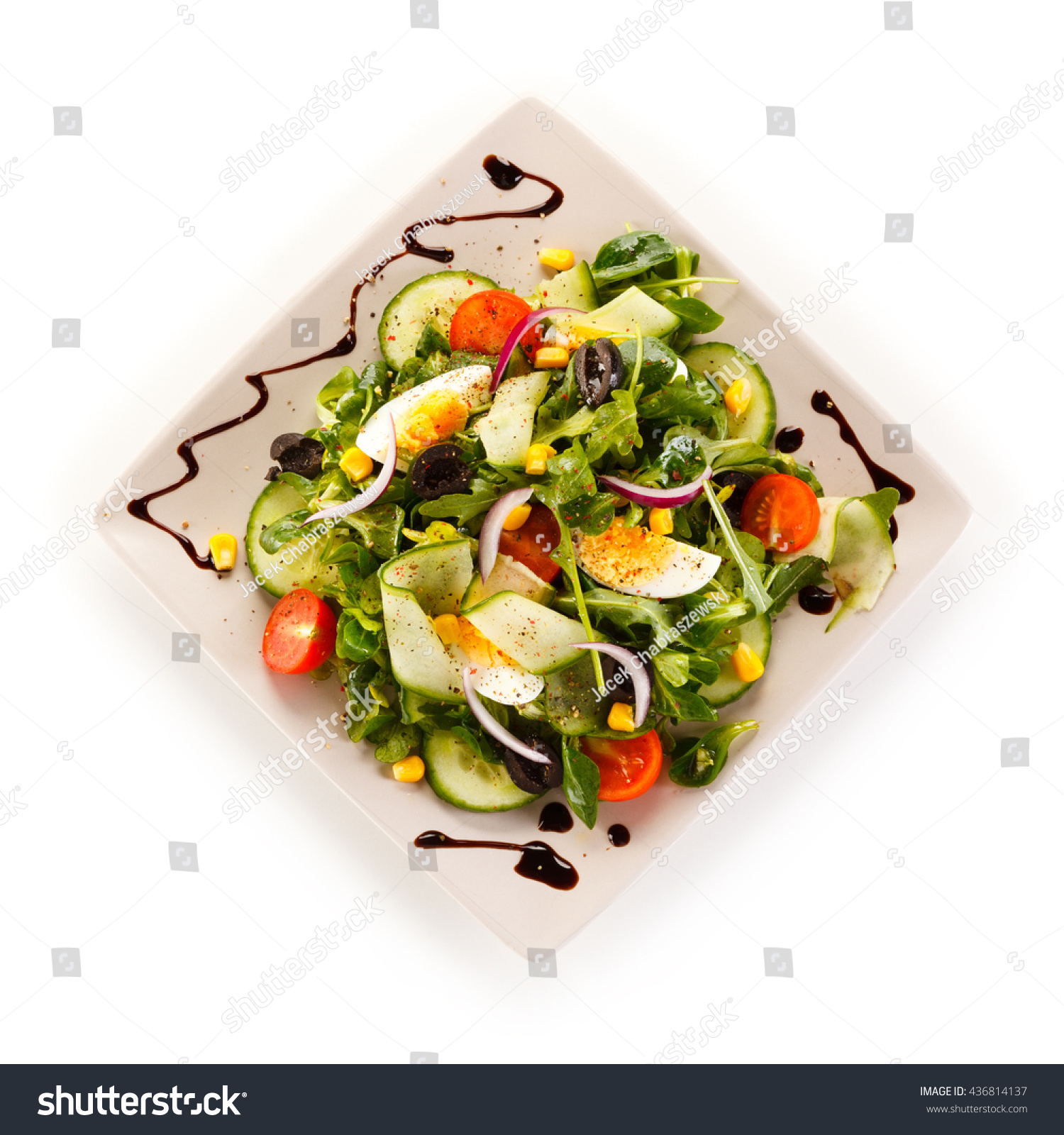 boiled eggs and vegetables