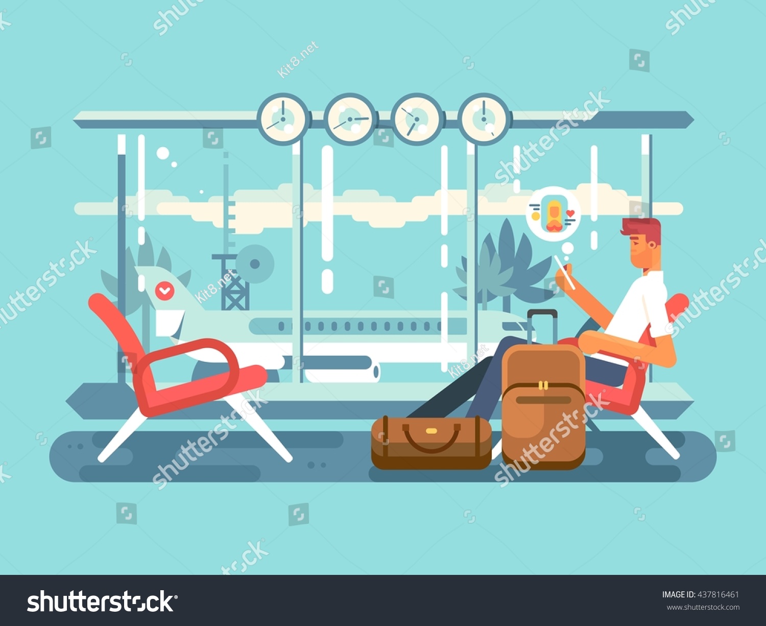 Waiting at airport of departure