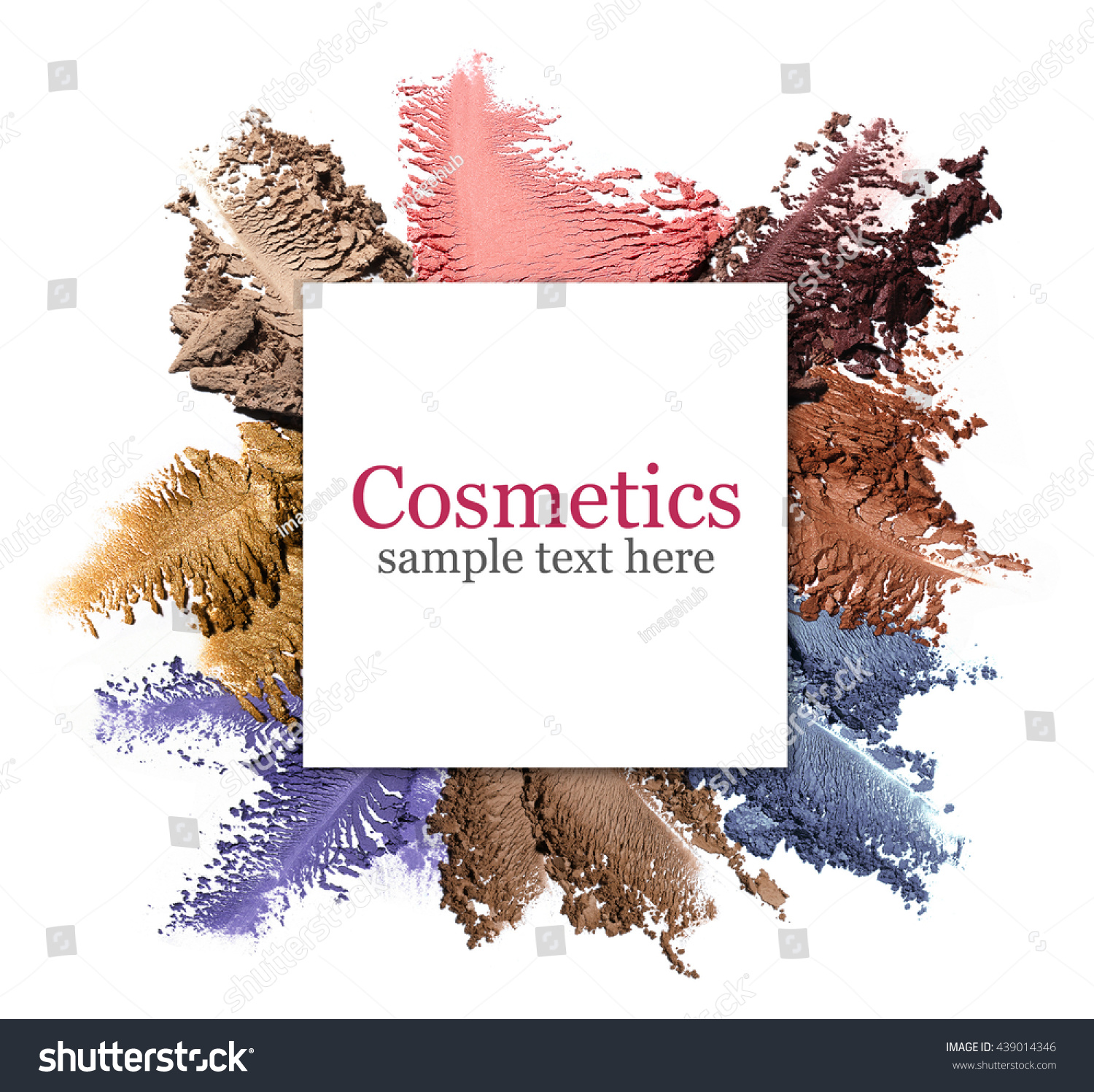 Eyeshadow set isolated on white 