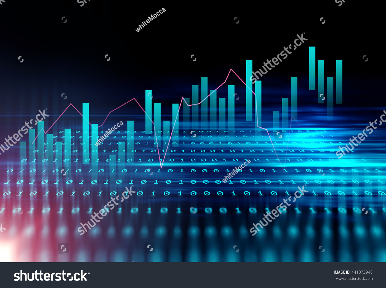 financial stock market graph on technology abstract background 
