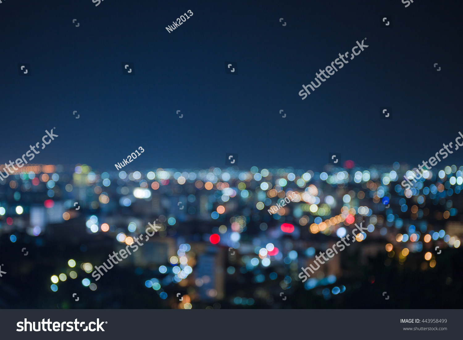 Blurred focus of big city in night time