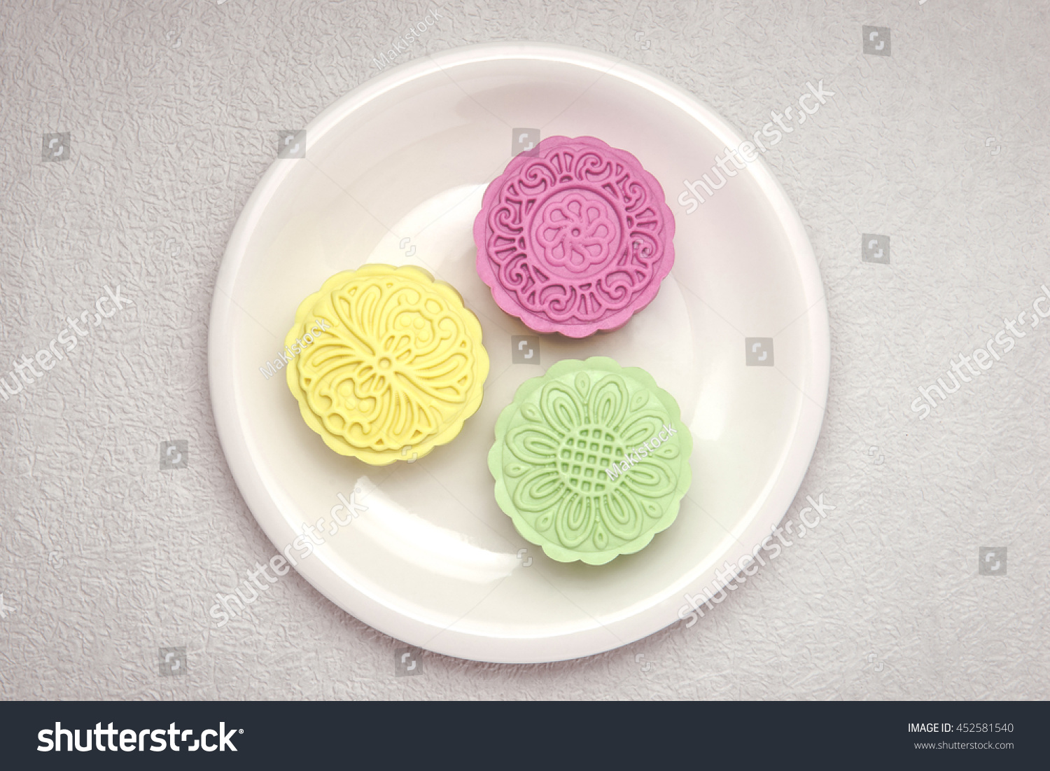 Snowy skin mooncakes. Traditional Chinese mid autumn festival food.