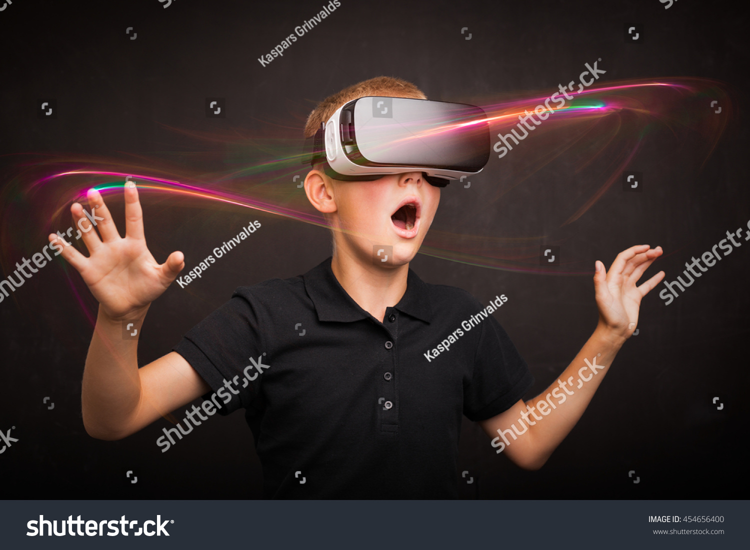 Boy experiencing virtual reality